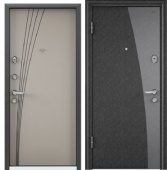 Дверь входная SUPER OMEGA 8 Color SP-10G Черный шелк RS-12 Кремовый ликер 1