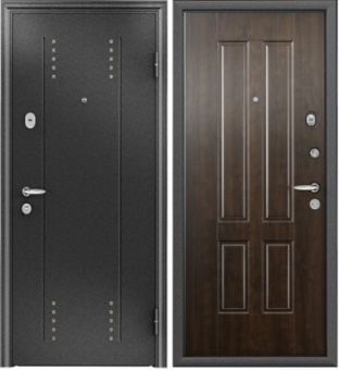 Дверь входная Super Omega 10 Черный шелк RP3 Орех грецкий RS7